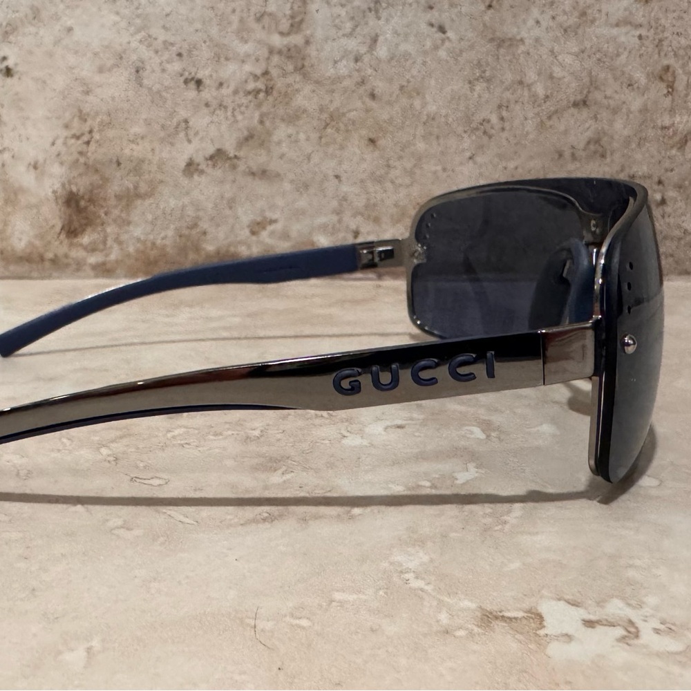 Gucci Silver and Blue Sunglasses